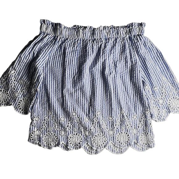 Style Envy Off Shoulder Striped Blouse Sz L - Picture 1 of 10